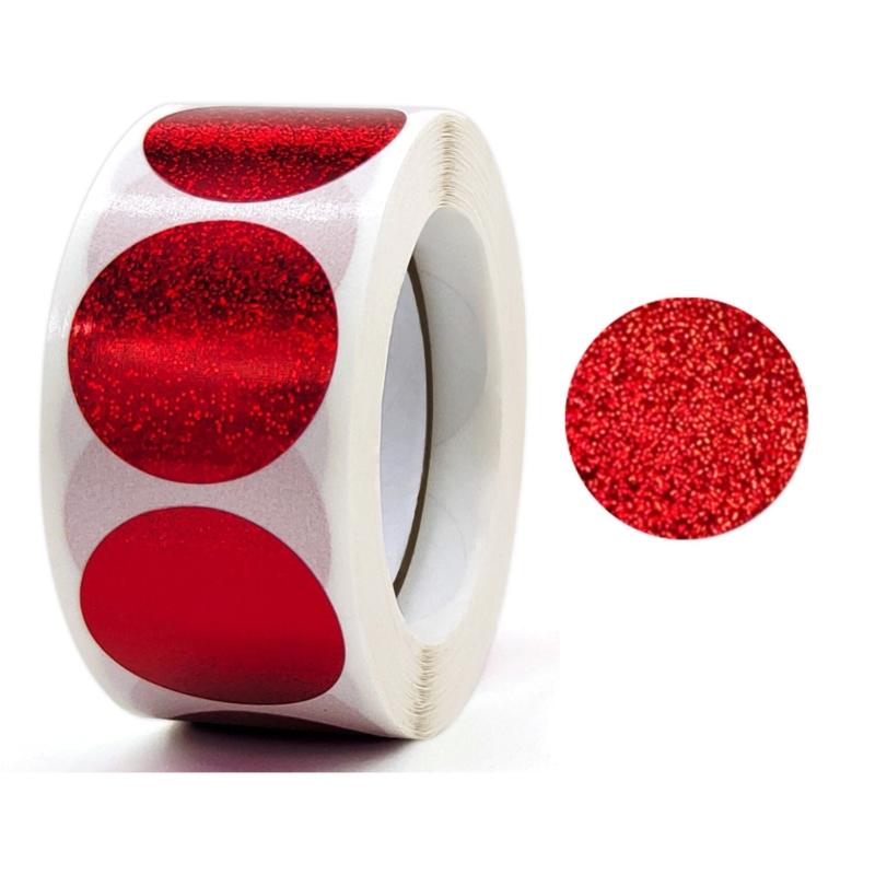 50 Pcs Round Sticker Colorful Sticker Scrapbook Sticker Reward Sticker Glittering Sticker Decorative Label Sticker