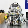 Schoolbag Backpack Men's 1011 New Personalized Graffiti Middle School Student Schoolbag Japanese Trendy Brand College Student Couple Travel Backpack