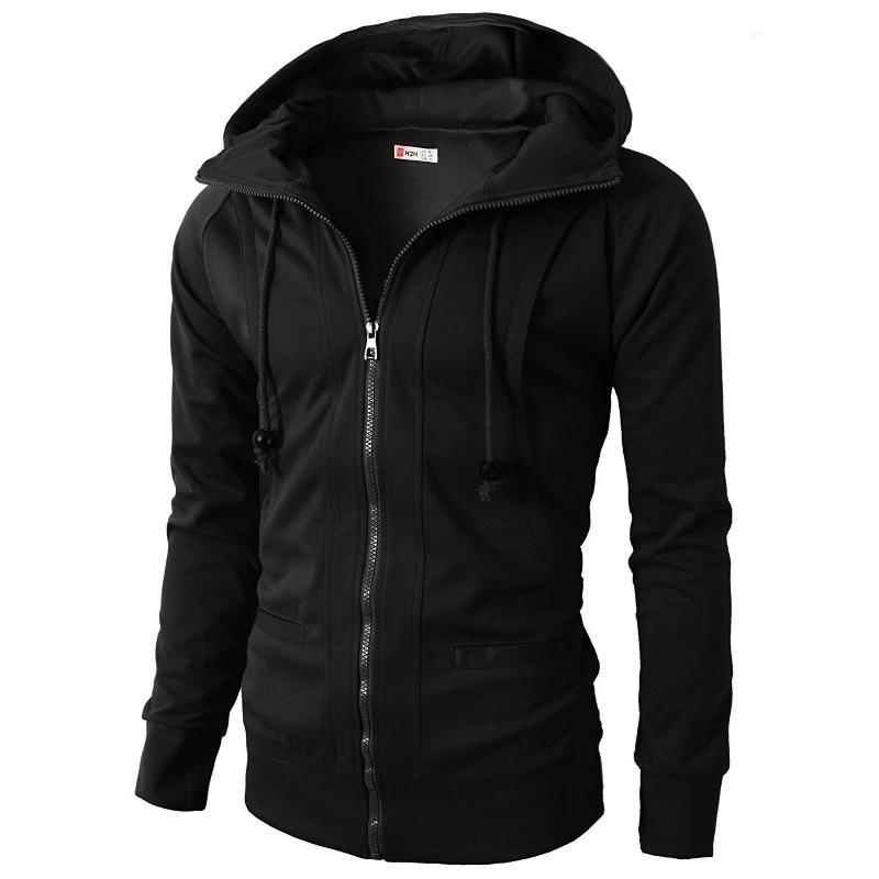 Ny Herre Sports Fitness Hverdags Jacquard Genser Fleece Cardigan Hettejakke