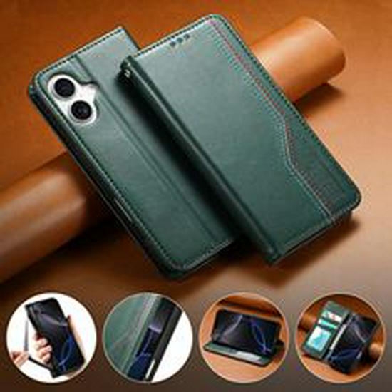 iPhone 17 Leather Flip Case with Magnetic Card Slot