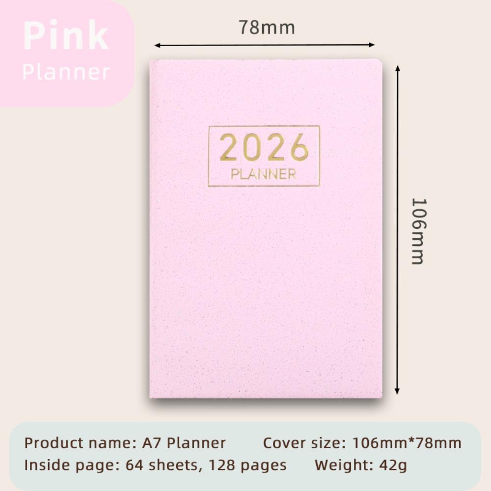 High Quality A7 2026 Agenda Book Pocket with Calendar Appointment Book Notebooks School Office