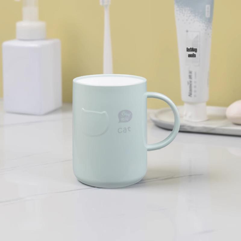 Kreskówkowa para, szczoteczka do zębów i kubek do płukania ust z uchwytem - Pogrubiony, uroczy i trwały