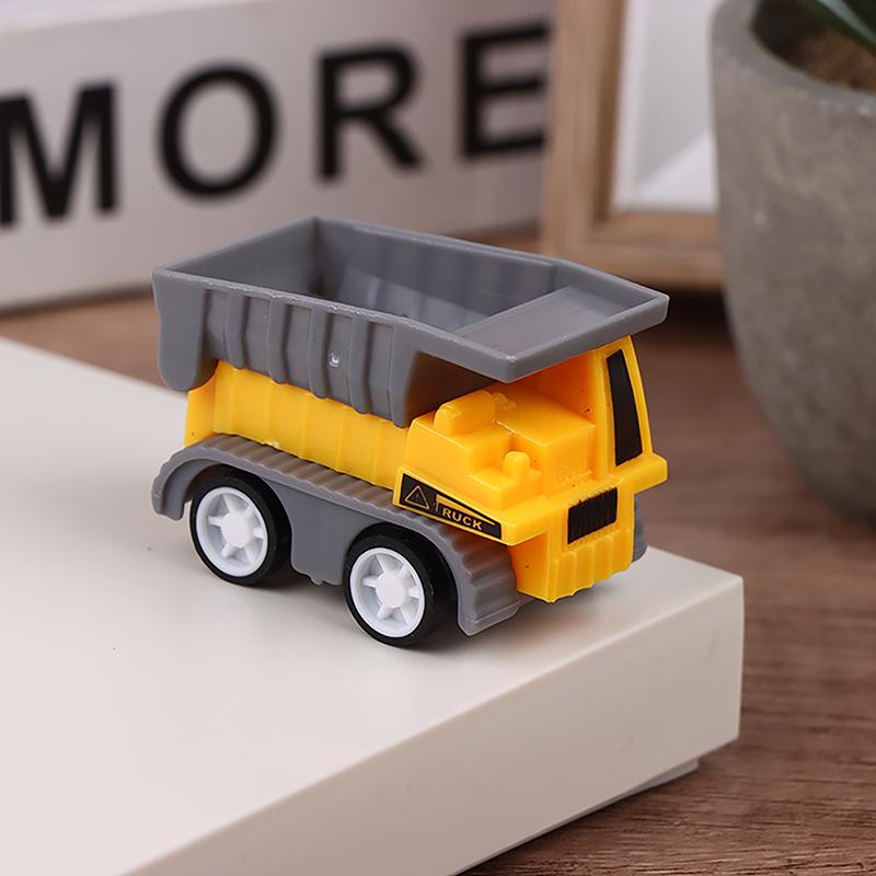 5Pcs/Set Educational Children'S Toy Building Blocks Engineering Vehicle Model Mini Cars Excavator Crane Dump Truck