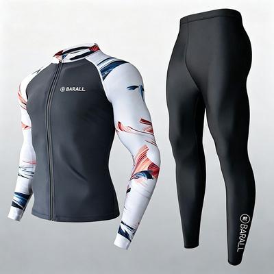Męski zestaw koszulek ochronnych UV z długim rękawem do sportów wodnych, surfingu, nurkowania, szybkoschnący nylon, letni