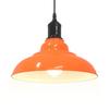 Adjustable Height Pendant Lamp E27 Orange Glossy Ø31 cm Metal