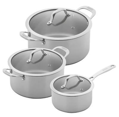 KUHN RIKON Cookware Set ALLROUND 3-piece with Glass Lid INDUCTION