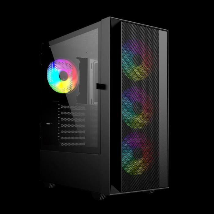 Boîtier D'ordinateur - GEMBIRD - Fornax 4000 - ATX - Midi Tower - Rétroéclairage ARGB - Noir