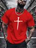 Unisex Summer Cotton T Shirt Nail Cross Graphic Print Short Sleeve Crew Neck Casual Streetwear Loose Fit Fashion Daily Unisexs Tops