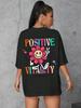 Positive Vitality Sunflower Printed Female Tshirt Harajuku T-Shirts Breathable Short Sleeve Hip Hop Fashion Street Tops Women
