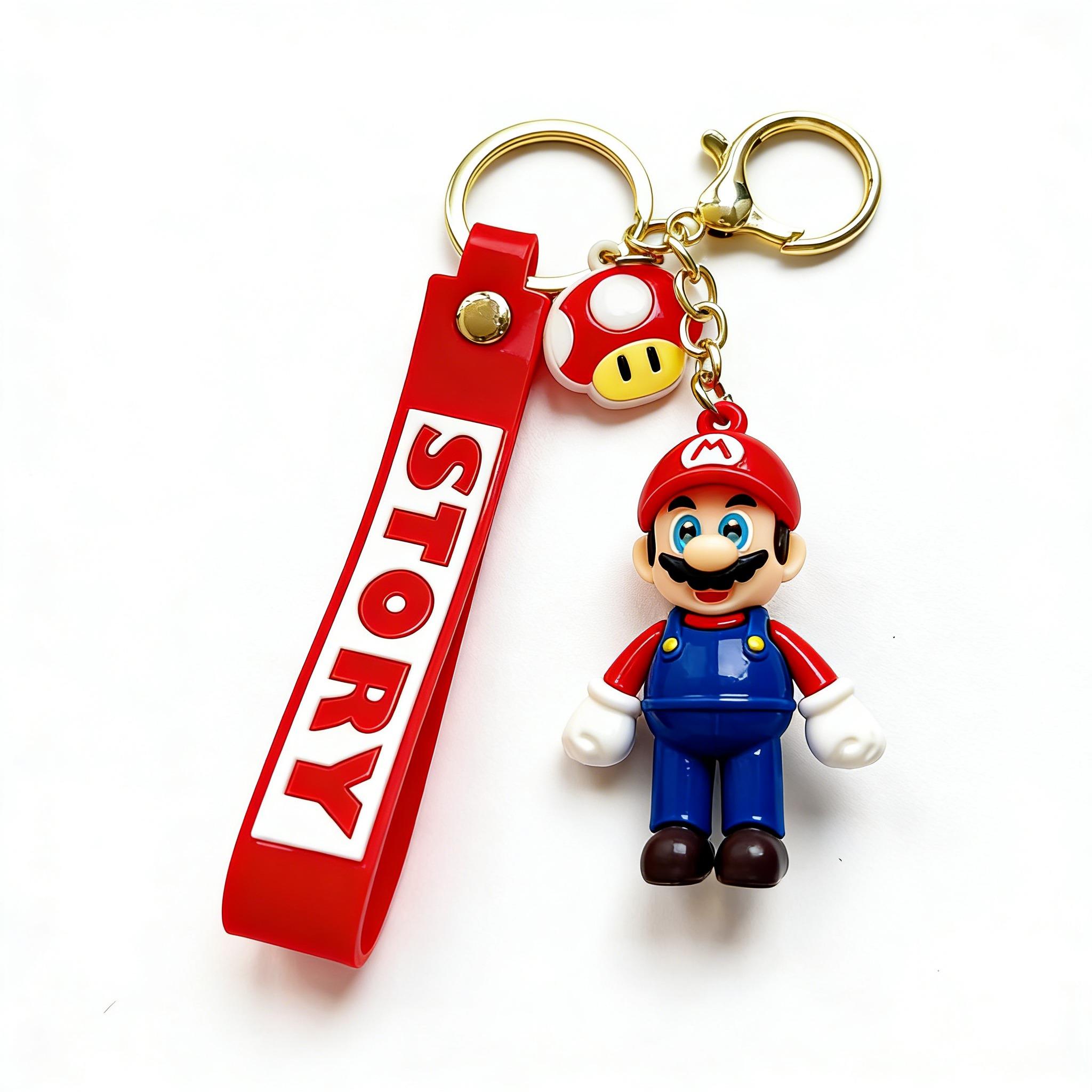

1-5Pcs Keychain Mario Bros Luigi Toad Yoshi Bowser Action Figure Model Accesoriospvc Cartoon Bag Doll Pendant Toys Gift