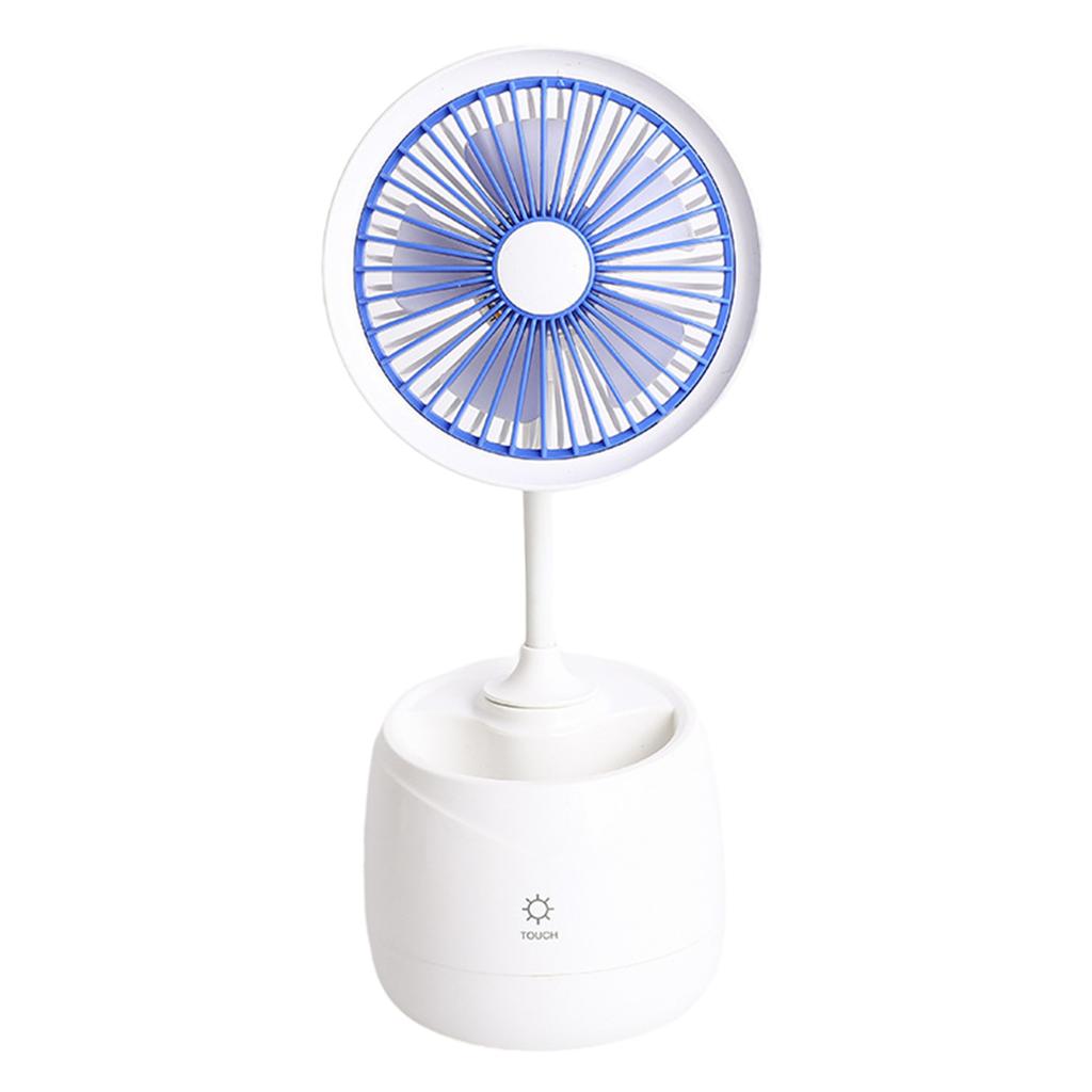 Standing Desktop Mini Fan Rechargeable USB With Touch Button Control 3 Speed Wind Control Cool Lighting Fans For Home