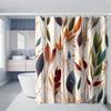Waterproof Polyester Bath Curtain - Colorful Leaf Print, Machine Washable, Durable Plastic Hooks, Arts-themed, Water-resistant