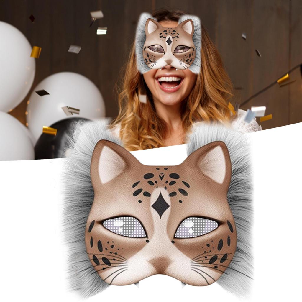 42 Stück Handgemachte Katzen Gesichts Kostüm Sets Filzstoff Tier Masken Kostüm Requisiten Zubehör Geeignet für Halloween Kostümparty