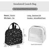 Stars Moon Black Lunch Bag Insulated Tote Cooler for Women Kids Girls, Small Lunch Box Reusable Freezable Aesthetic Bag