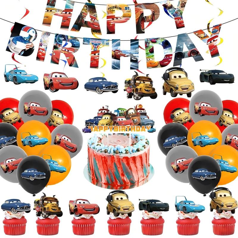 Cartoon Cars Theme Birthday Party Decoration Car Tableware Banner Tablecloth Paper Plates Cups Balloons Birthday Party Supplies