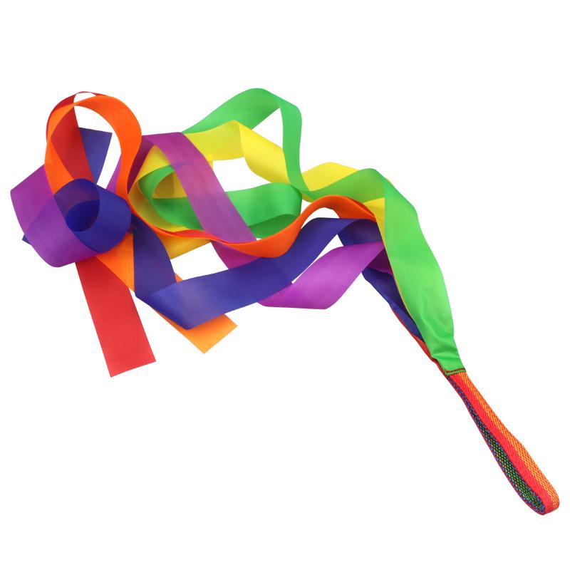 2Pcs Rainbow Ribbon Streamer Rhythmic Gymnastics Dance Fun Party Games Kids Sensory Development Toys Kinder Spiele