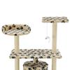 VidaXL Arbre à chat avec griffoir en sisal 95 cm Beige Motif de pattes 170515