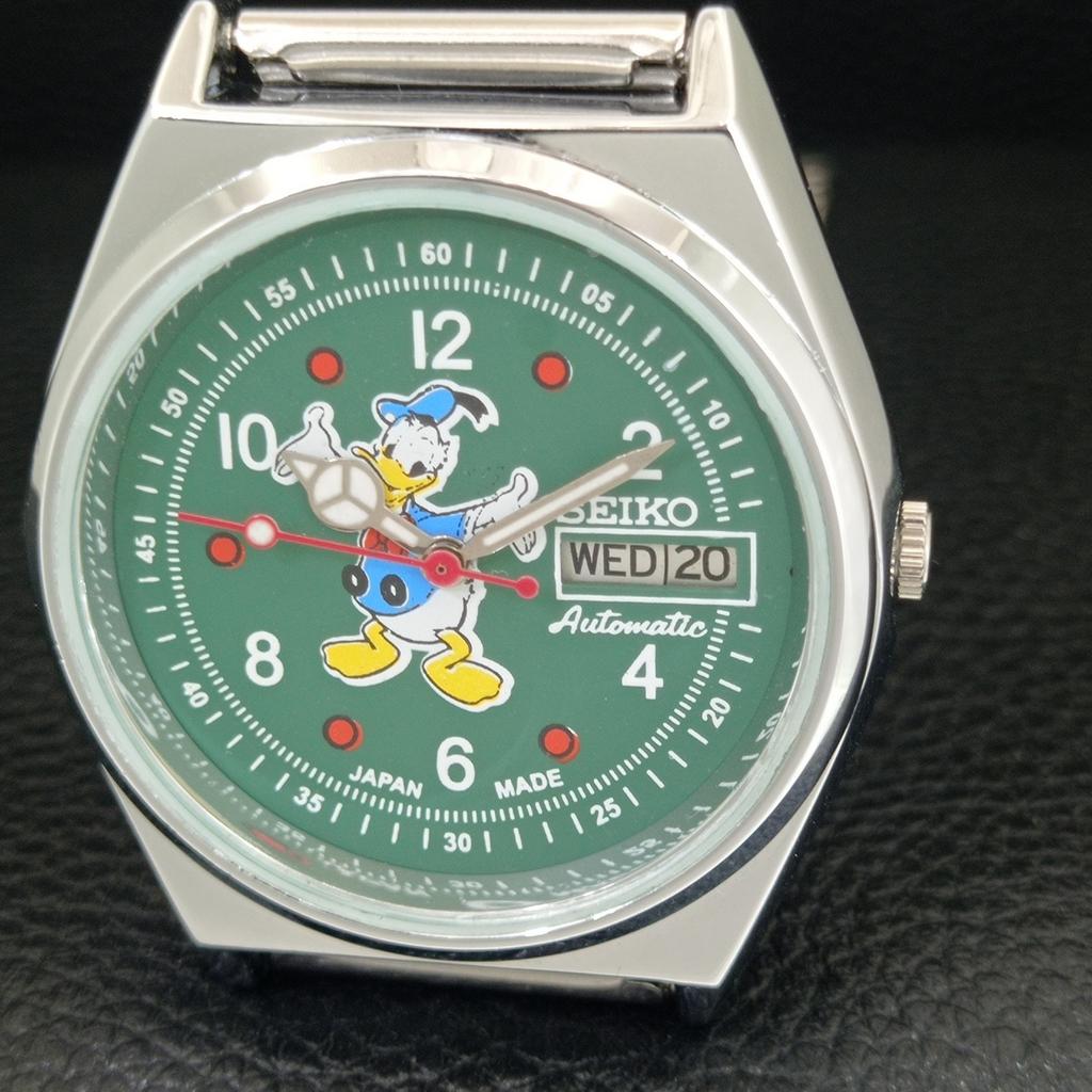 JAPAN VINTAGE REFURBISHED SEIKO AUTOMATIC 6309A MENS GREEN DIAL WATCH a442997-1