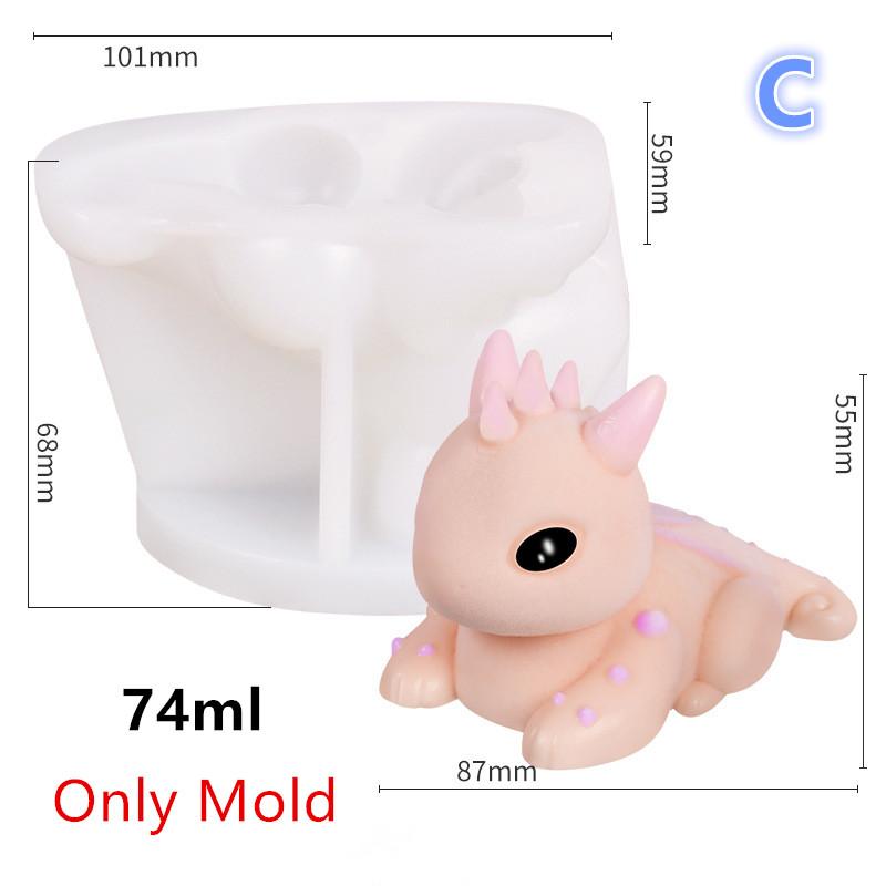 Cute Dinosaur Mousse Mold Pudding Silicone Mold Custard Mold Cake Mold Cartoon Dino Cake Decoration Baking Bakery Tool