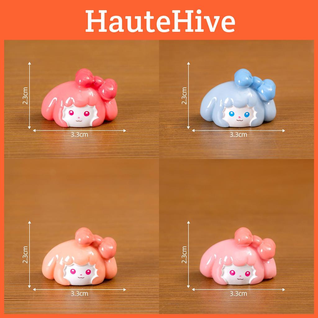 Adorable Resin Bow-tie Puppy Figurine Cute Miniature Car Desk Decor