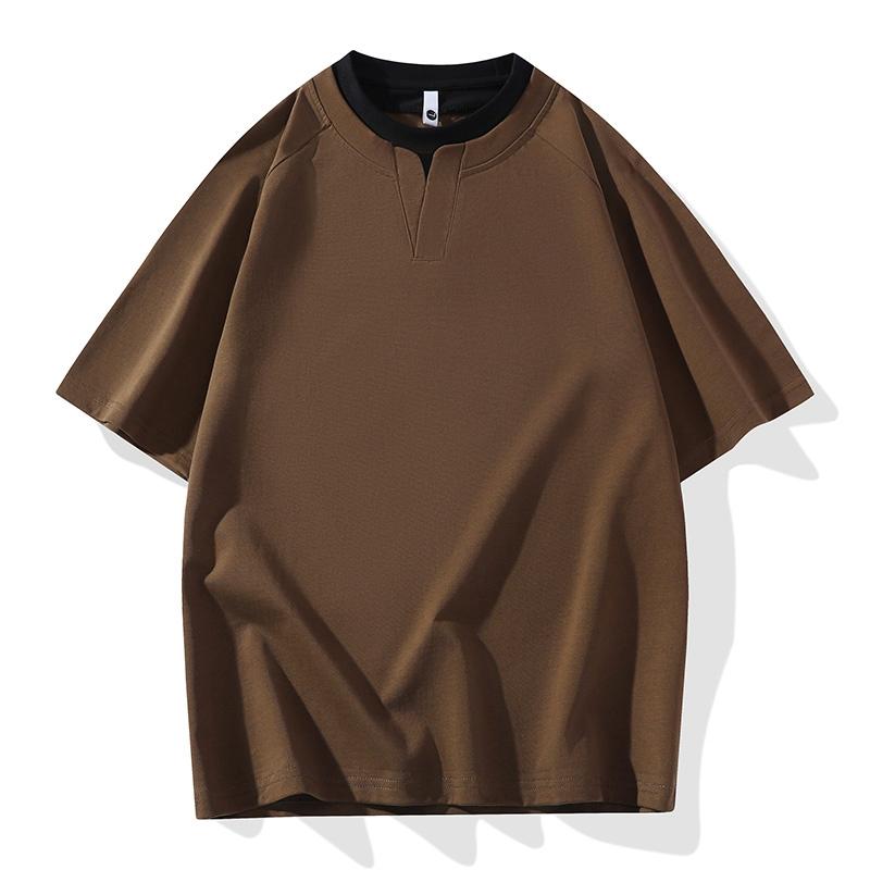 Short-sleeved T-shirt For Men, Thin, Breathable, Loose, Large Size, Half-sleeved V-neck T-shirt 2XL