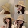 Stylish Ins Flower Foldable Straw Hat For Women Summer Beach Sun Protection