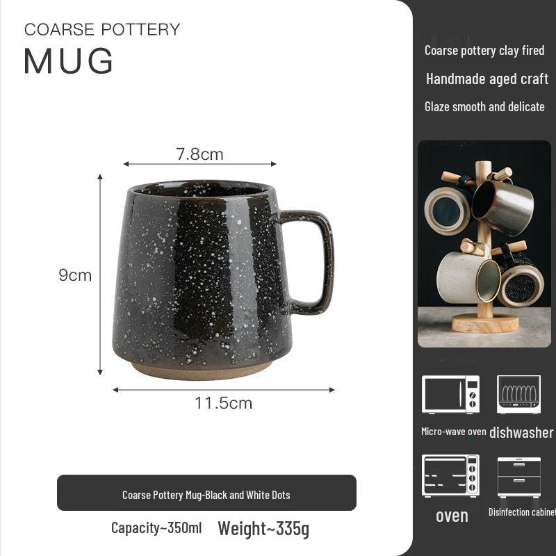 Large Retro-Style Japanese Ceramic Mug for Office & Home Use 350ml