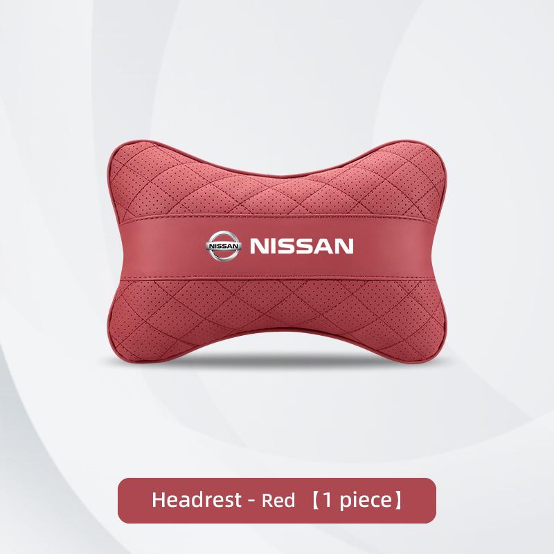 Genuine Leather Car Headrest Lumbar Support Interior Accessories For Nissan Sylphy N7 Qashqai J11 J10 Teana Note Navara Juke GTR