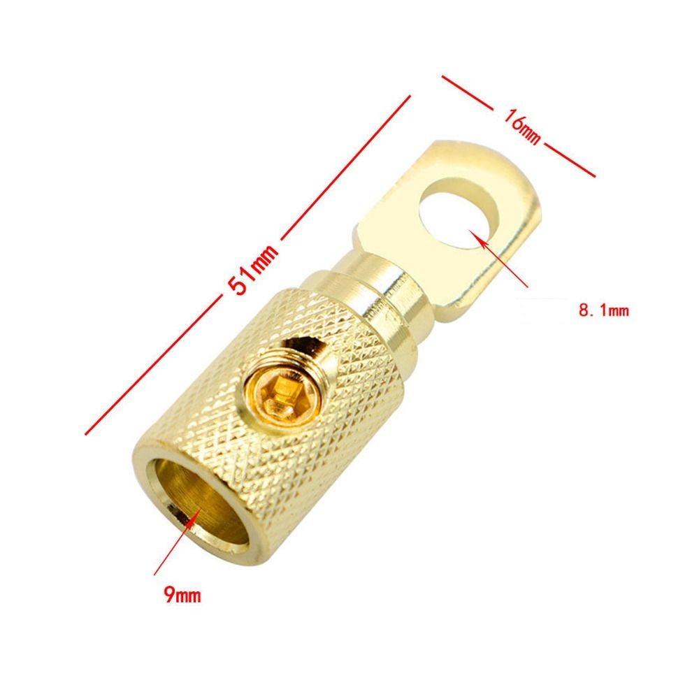 Gold-plated Gold Ring Set Screw Pure copper Battery Ring Terminals  Car audio modification