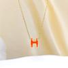 Collana a 'H' Vuota Placcata Oro 18K di Design di Nicchia per Donna - Lussuosa Catena per Clavicola