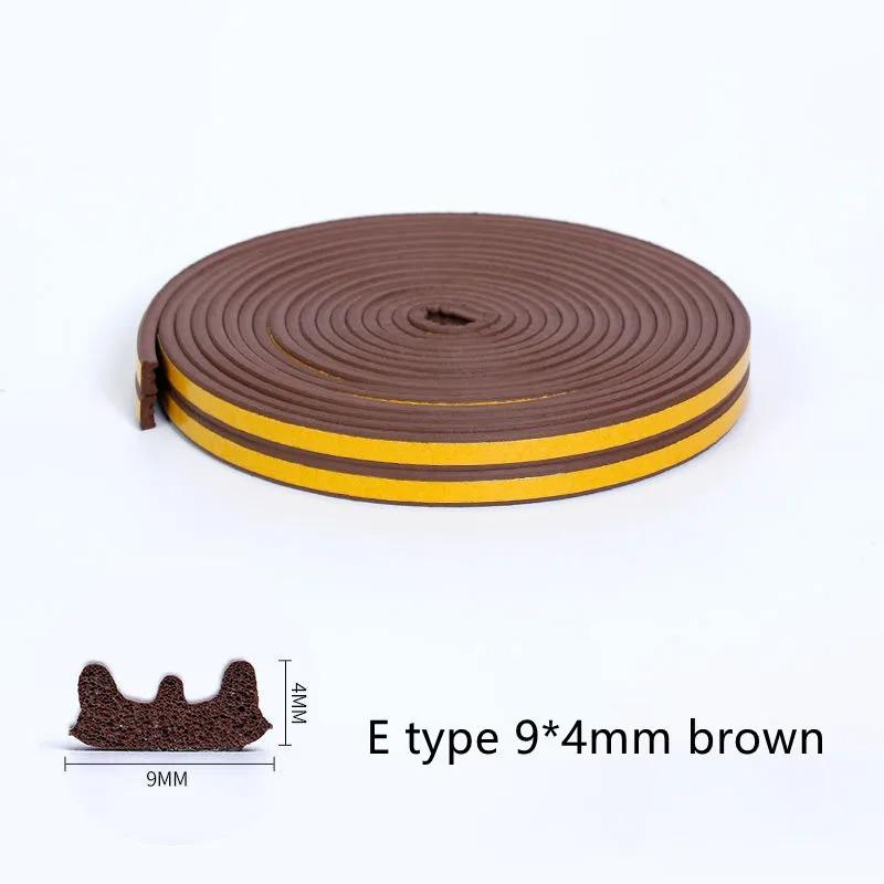 

Self-Adhesive D-Type Door Window Seal Strip Weatherproof Foam Weatherstrip Soundproof Windproof Dustproof Collision Gasket Seal E shape (9mm*4mm) коричневый