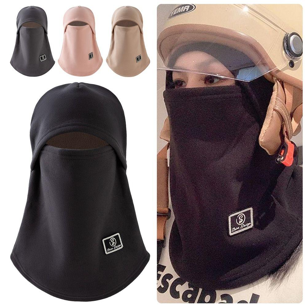 Fashion Warm Face Cover Pullover Cap Ear Protector Windproof Fleece Balaclava Hat Thickened Helmet Hat Girls
