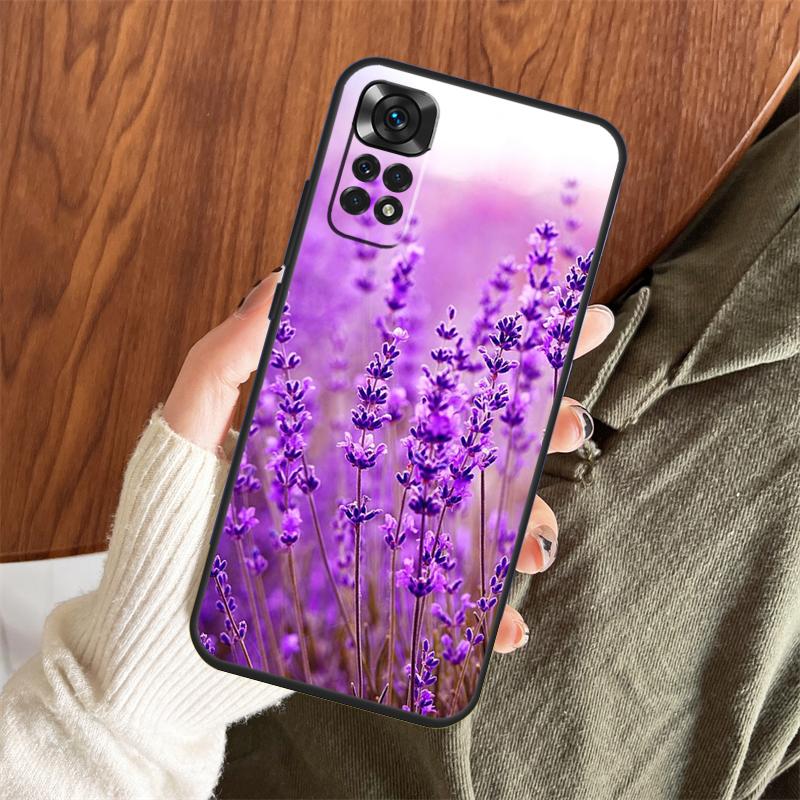 Lavender Purple Flowers Case For Xiaomi Redmi Note 14 13 12 11 10 9 15 Pro Plus Redmi 15 15C 13 10C 12C 13C 14C Cover