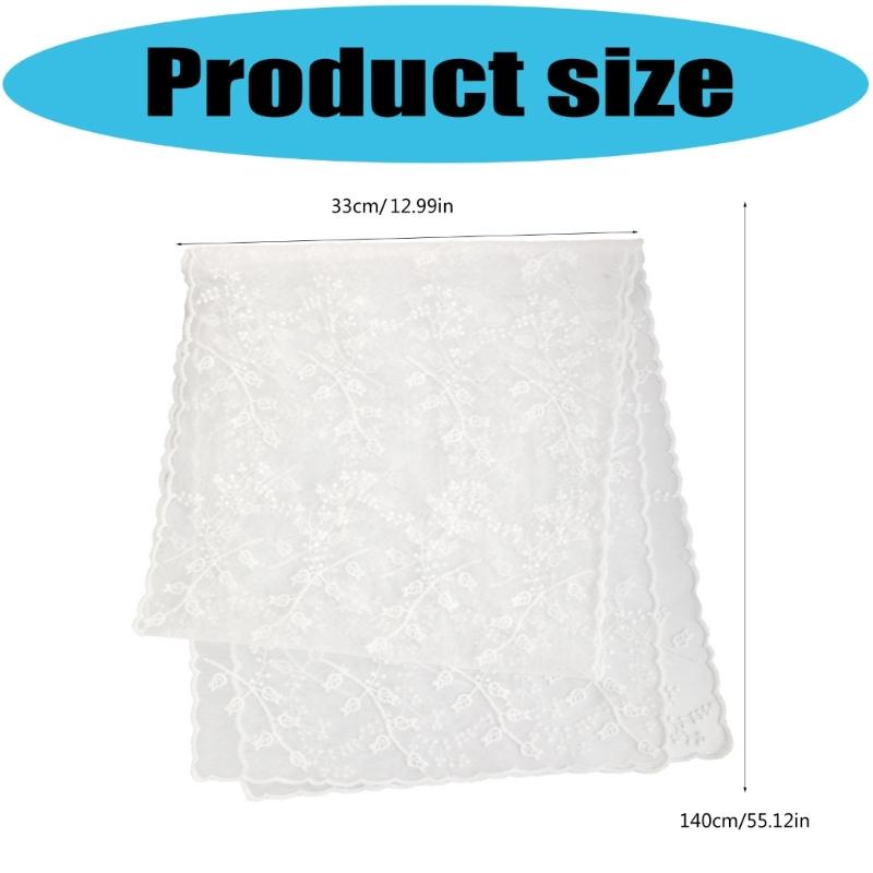 Elegant Lace Edge Scarf Comfortable Head Cover Strong Polyester For Spiritual Moment Or Travel