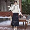 Thickened Winter Clothing National Style New Chinese Long-sleeved Cheongsam Improved Young Women's High-end Sense Retro Vest Two-piece Set
