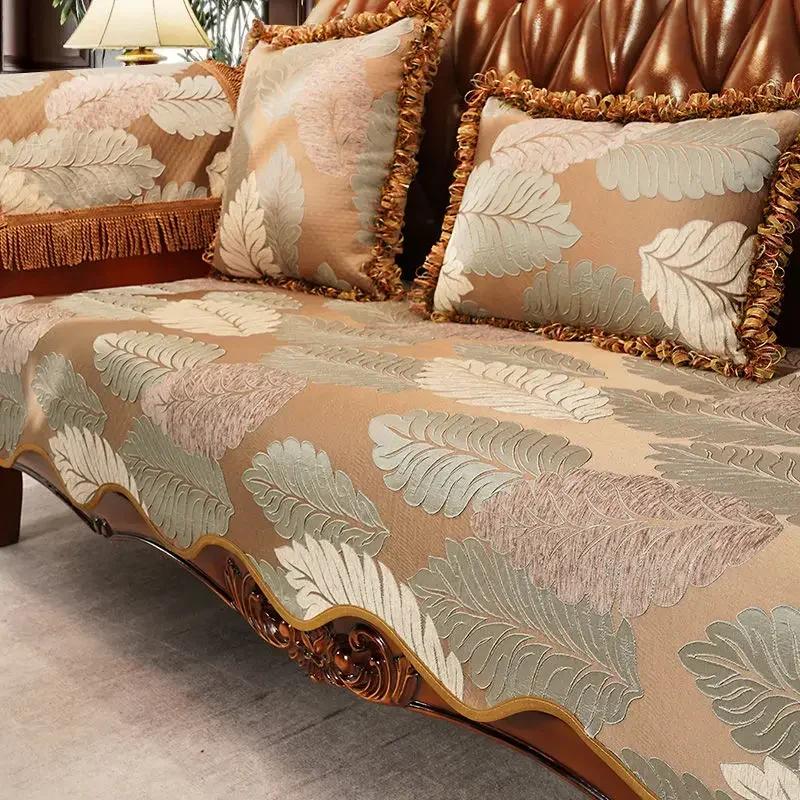 

Подушка для дивана в китайском стиле, полотенце для спинки, универсальные нескользящие полотенца для дивана с волнистым краем, жаккардовый чехол для дивана 48x55cm 1pcs