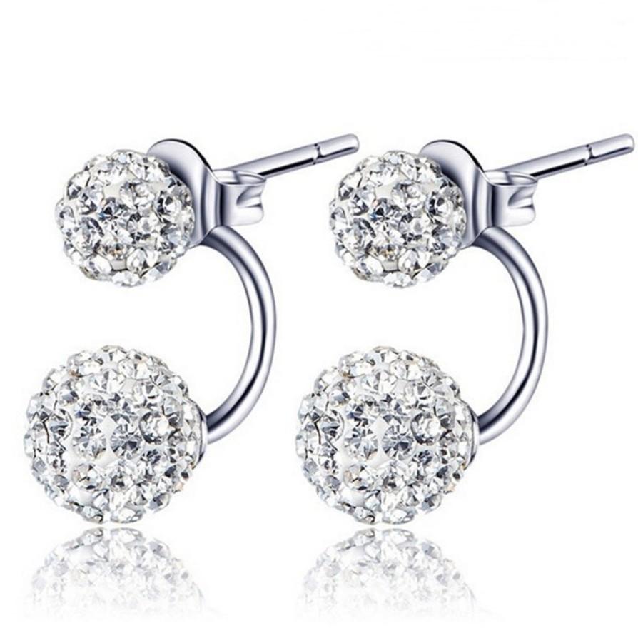 Two Wear Diamond Ball Ear Buckles, Small Fashion Diamond Stud Earrings, Temperament Versatile Earrings