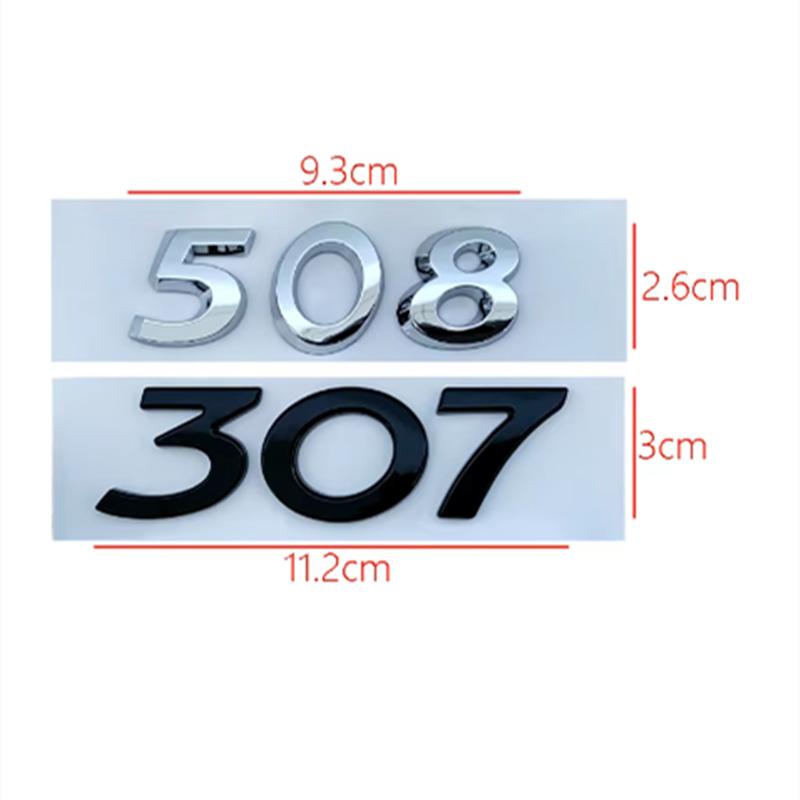 2026 Hot Car Sticker 3D ABS Chrome Car Trunk Sticker For Peugeot Logo Letters 206 207 301 307 308 408 508 2008 3008 4008 5008 Le