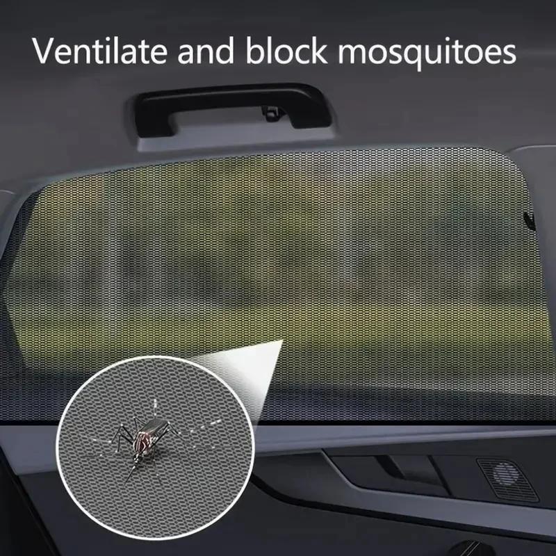 2 uds parasol de ventana lateral trasera de coche protección UV malla de protección previene mosquitos sol Protección de Privacidad cortina plegable