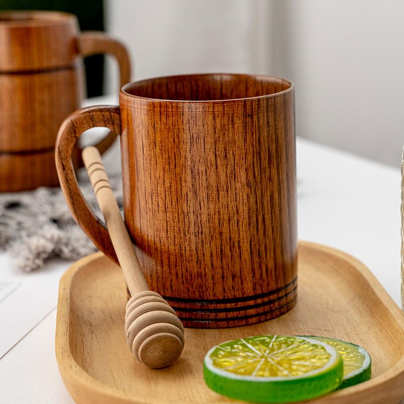 Wooden Big Belly Cups Handmade Natural Spruce Wood Cups Beer Tea Coffee Milk Water Cup Kitchen Bar Drinkware for Kitchen