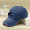 [Black Cat Baseball Cap] Adjustable Breathable Black Cat "Nope" Cartoon Print Baseball Cap | Vintage Washed Soft Top, Sun Hat Fo