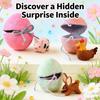 3/6Pcs Easter Egg Ornament with Hidden Felt Animal Toy Handmade Lace-up Egg with Animal Inside Desktop Decoration Easter Holiday Party Favors