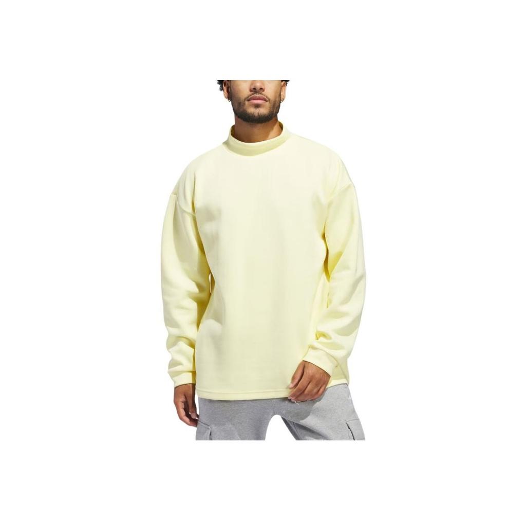 Adidas Originals Mock FW24 Basketball Solid Color Casual Brand Logo Pullover Long Sleeve Sweatshirt Unisex Sweatshirt Yellow IY7380