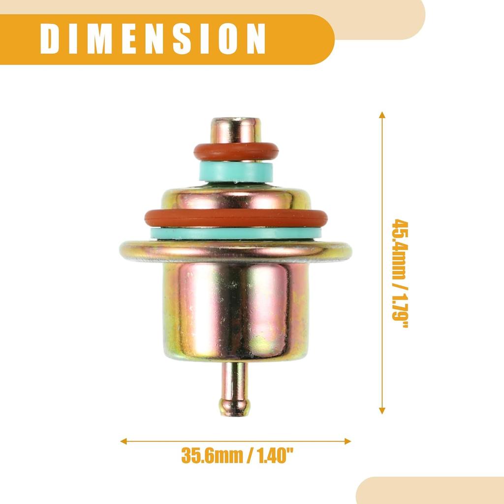 Fuel Injection Pressure Regulator 12460604 - Car Fuel Pressure Regulator Gas - for Jeep Wrangler 1991-1995 Metal Bronze Tone with Ring - 1 Pc