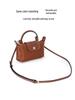 Longxiang Genuine Leather Mini Dumpling Bag with Wide Strap and No-Punch Buckle