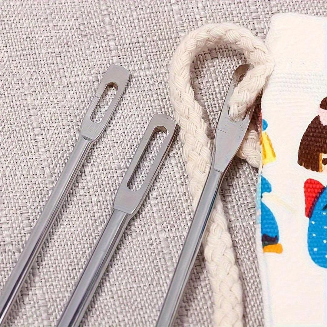 

Набор из 3 нитевдевателей с эластичным поясом - Легкий инструмент для продевания шнурка для шитья, вязания и рукоделия, Прочная конструкция, Серебристо-серый серебряный