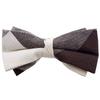 [Bowties.jp] Brown and White Check Asymmetrical Bow Tie, Easy-to-Wear Type Bd548