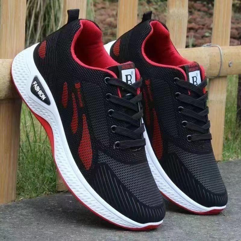 Men's Sneakers, Men's Running Shoes, Leather Upper Low-heel Casual Shoes, Anti-slip Wear-resistant Soft Sole Odor-resistant Work Shoes for Spring