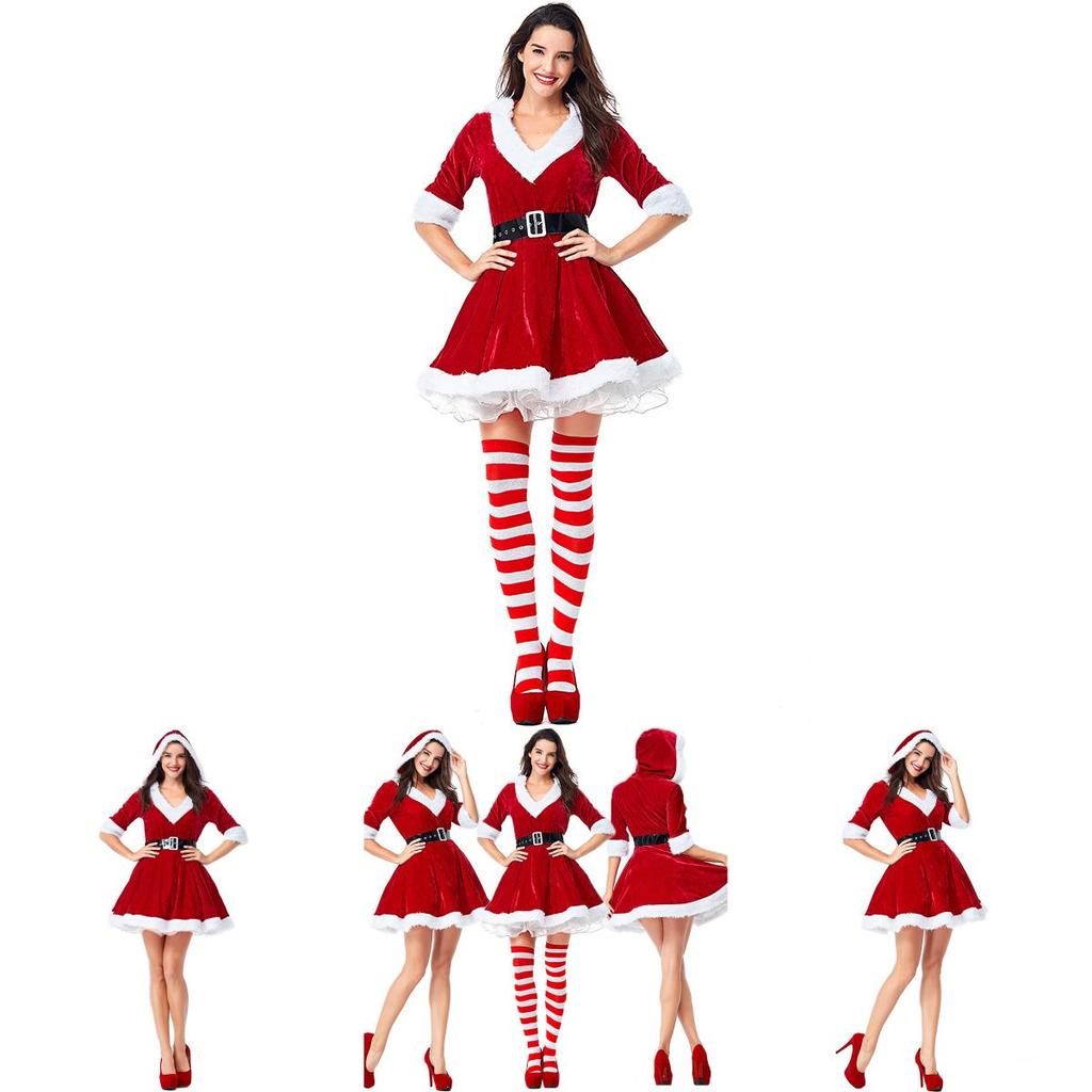 Stunning Women Fashion Santa Claus Xmas Costume Waistbelt Cosplay Outfit Gift