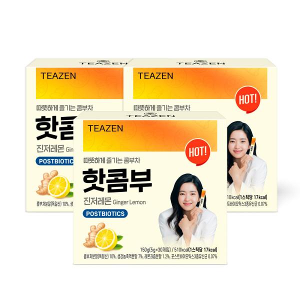 

Teazen Hot Combu Ginger Lemon 30 палочек x 3 коробки, Корейский комбуча